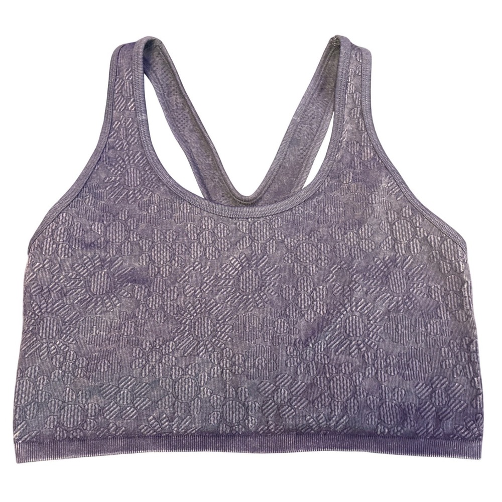 Offline By Aerie Recharge Dark Blue Textured Sports Bra Least Support Size Large